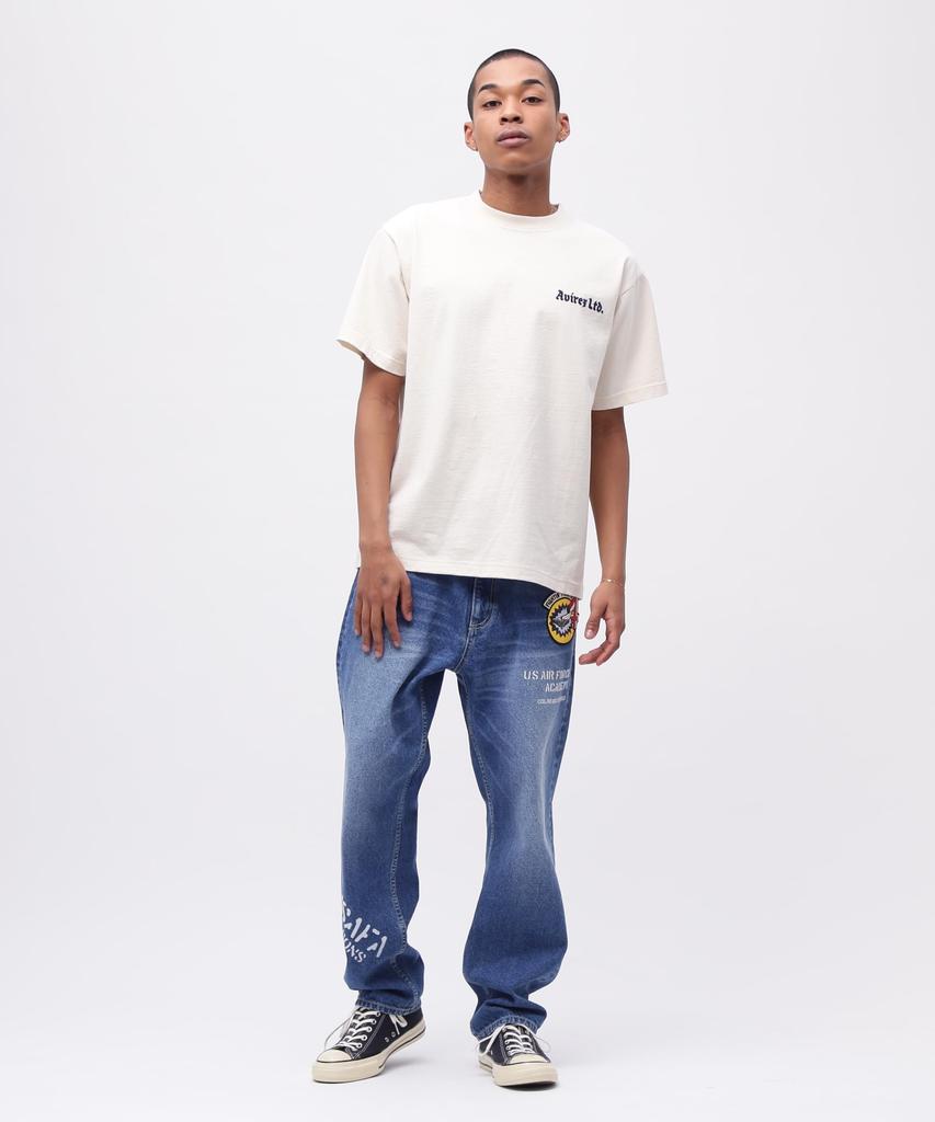 Avirex ANNAPOLIS Store Annapolis Short Sleeve Size T-SHIRT (Official Exclusive) Men's T-Shirt, XL, 414, Natural, 783-5134040