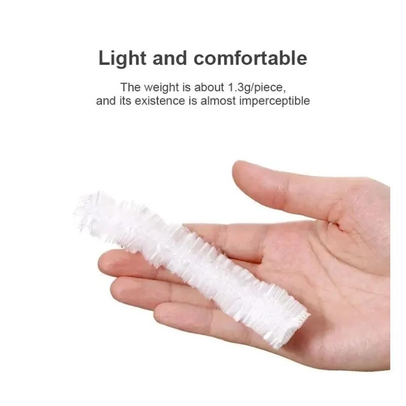 100Pcs Disposable Children Shower Cap For Hair Elastic Mesh Shape Plate Plastic Wrap Cover Food Grade Food Cover