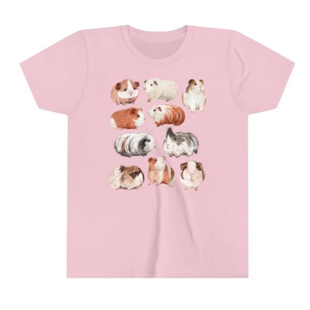 Guinea Pig Shirt Cute Women Unisex Youth Guinea Pig Graphic T Shirts Oneck Casual Cotton Tshirt Breathable Shortsleev Tops Tee S