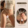 Women Sexy Luminous Pearl Massage Bell Open Crotch G String Intimate Underwear