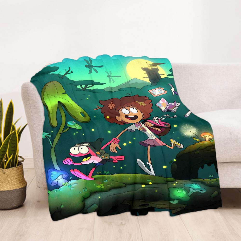 1pc, Amphibia Anne Boonchuy and Sprig Plantar Blanket, Seasonal Home Decorative Throw Blanket, Living Room, Outdoor, Travel, Camping, Car Blankets, Be