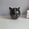 Resin Black Cat Sculpture Hand-Carved Healing Luxury Black Cat Figurine Home Decor Elegant Black Cat Figurine Collectors Item