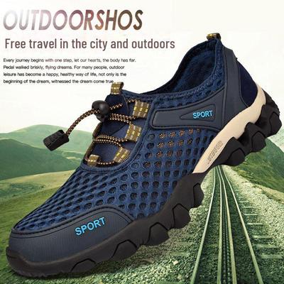 Zapatillas de senderismo y running de malla transpirable para hombre de estilo coreano 2024: zapatillas de deporte de verano de moda para vadear