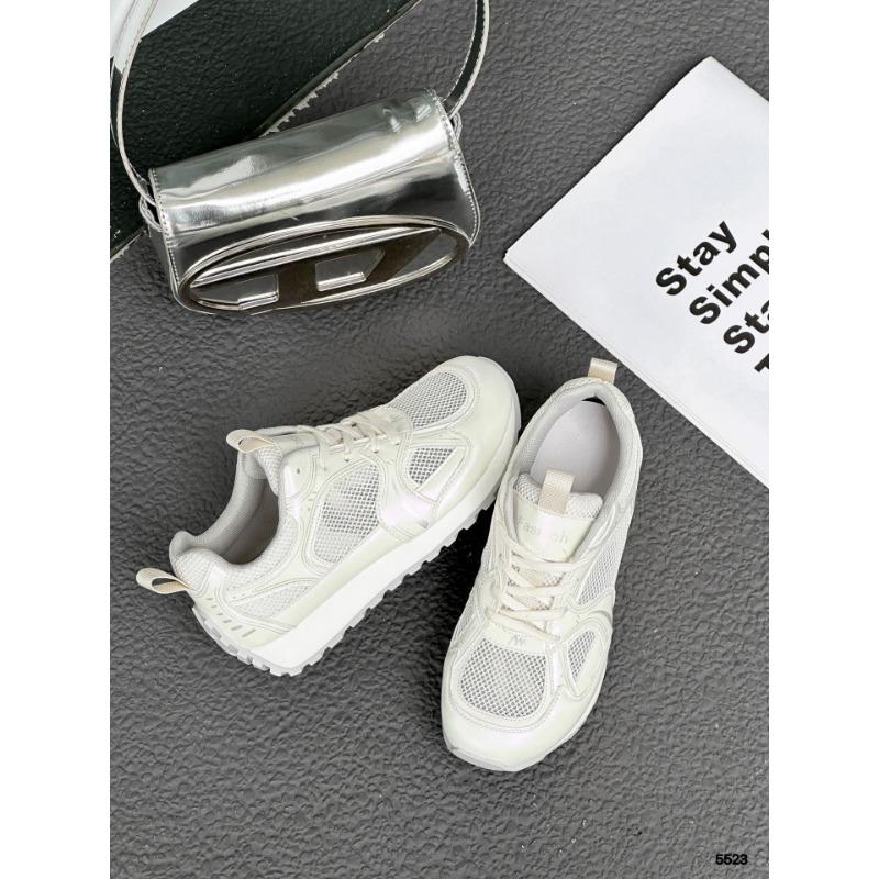 

EOS mesh breathable lace-up flat-bottomed sports and leisure shoes for women s summer non-slip women 35 бежевый