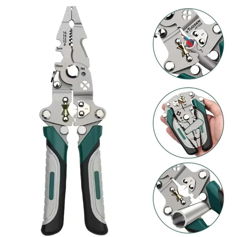 1pcs Electrician Specific Foldable Multifunctional Wire Stripping Pliers 12 in 1 Cutting and Winding Wire Splitting Pliers