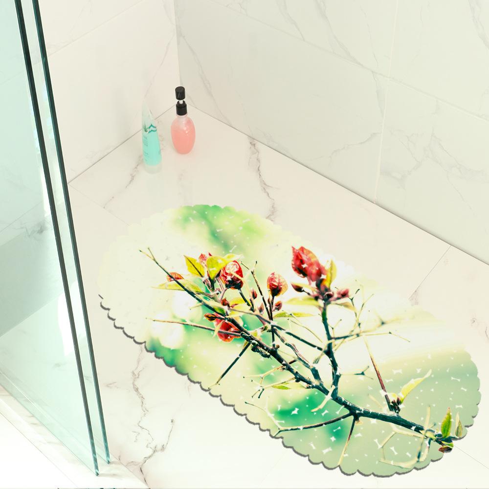Beautiful Small Flower Picture Balcony Bathroom Mat Hydrophobic Non-Slip Door Mat Swimming Pool Public Places Non-Slip Floor Mat