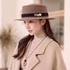 Wool Felt Women's Wool Hat Flat Top French Fedora Hat New Retro Lady Hat  Autumn Winter Daily Wear