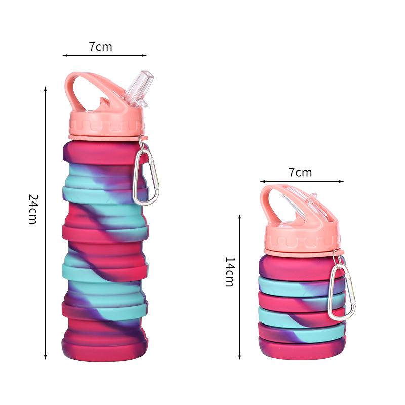 

Фитнес Спортивная бутылка для воды Силиконовая складная чашка для питья Открытый путешествия Восхождение Велосипедная бутылка Камуфляжный складной чайник