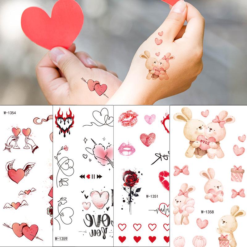 Tattoo Stickers Waterproof And Sweat-Proof Valentine'S Day Temporary Disposable Tattoo Stickers Cute