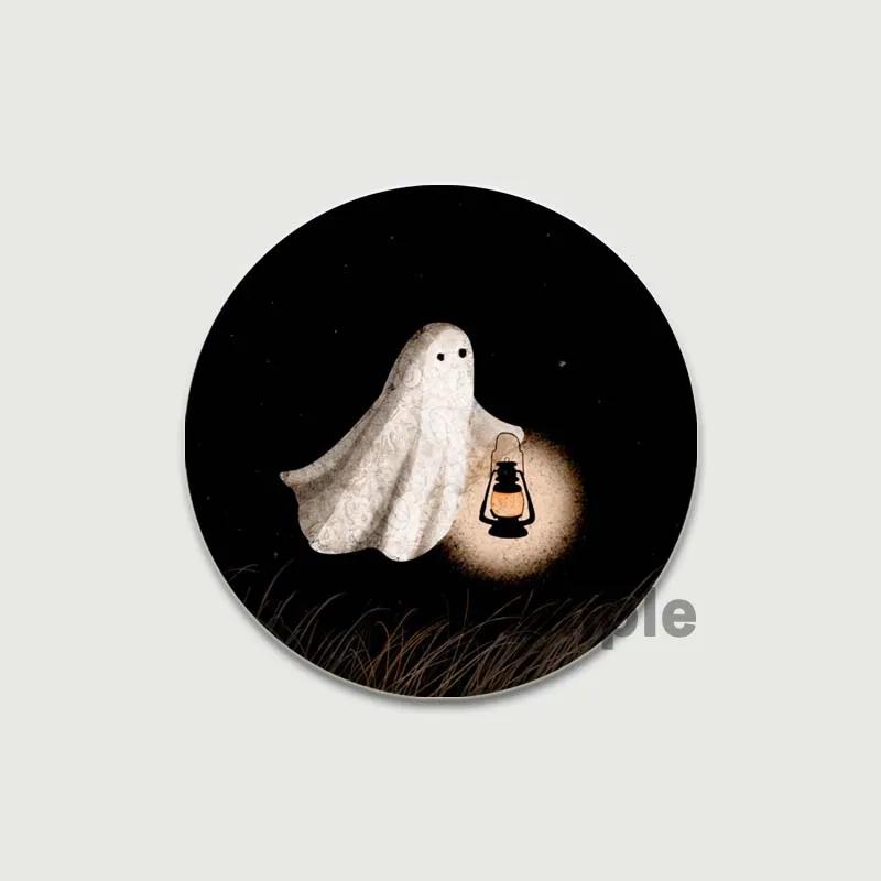 32/44/58mm Funny Brooch Pins for Backpack Clothes Round Tinplate Enamel Pin Custom Pig Love Snowman Wolf Art Badge Jewelry Gifts