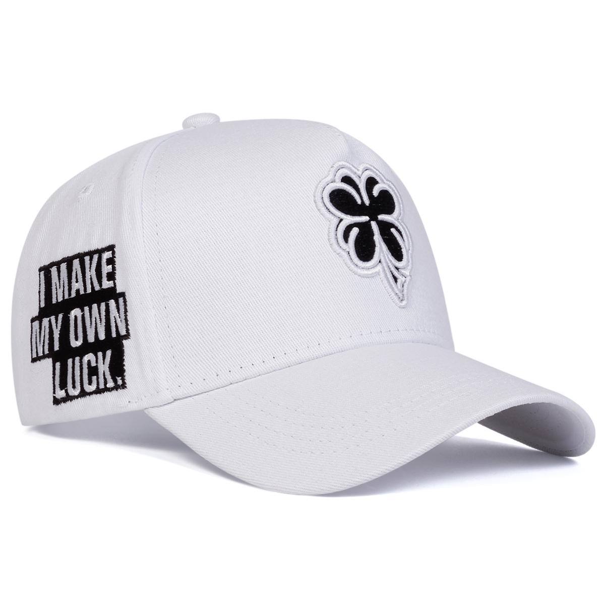 

Бейсбольные кепки унисекс с вышивкой клевера, регулируемые повседневные шляпы для отдыха на весну и лето, солнцезащитные кепки белый