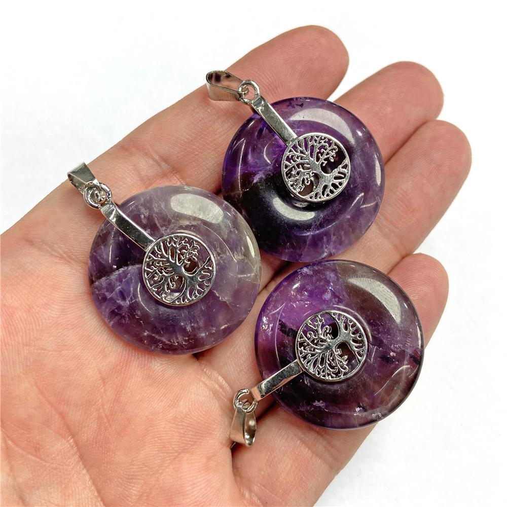 Natural Slice Stone Amethysts Purple Pendant Quartz Crystal Irregular Charm For Handmade Jewelry Making Necklace Earring Diy