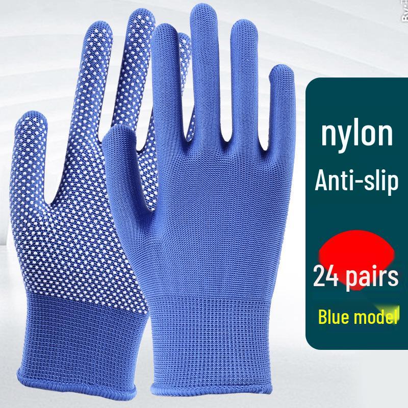 Breathable Non-Slip Nylon Summer Work Gloves - Unisex, Wear-Resistant, Sunscreen