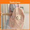 Color Backpack Solid With Padded Straps Letter Print For School Gift Travel