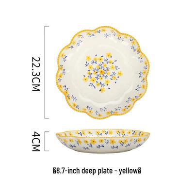 Underglaze Floral Bone China Deep Plate