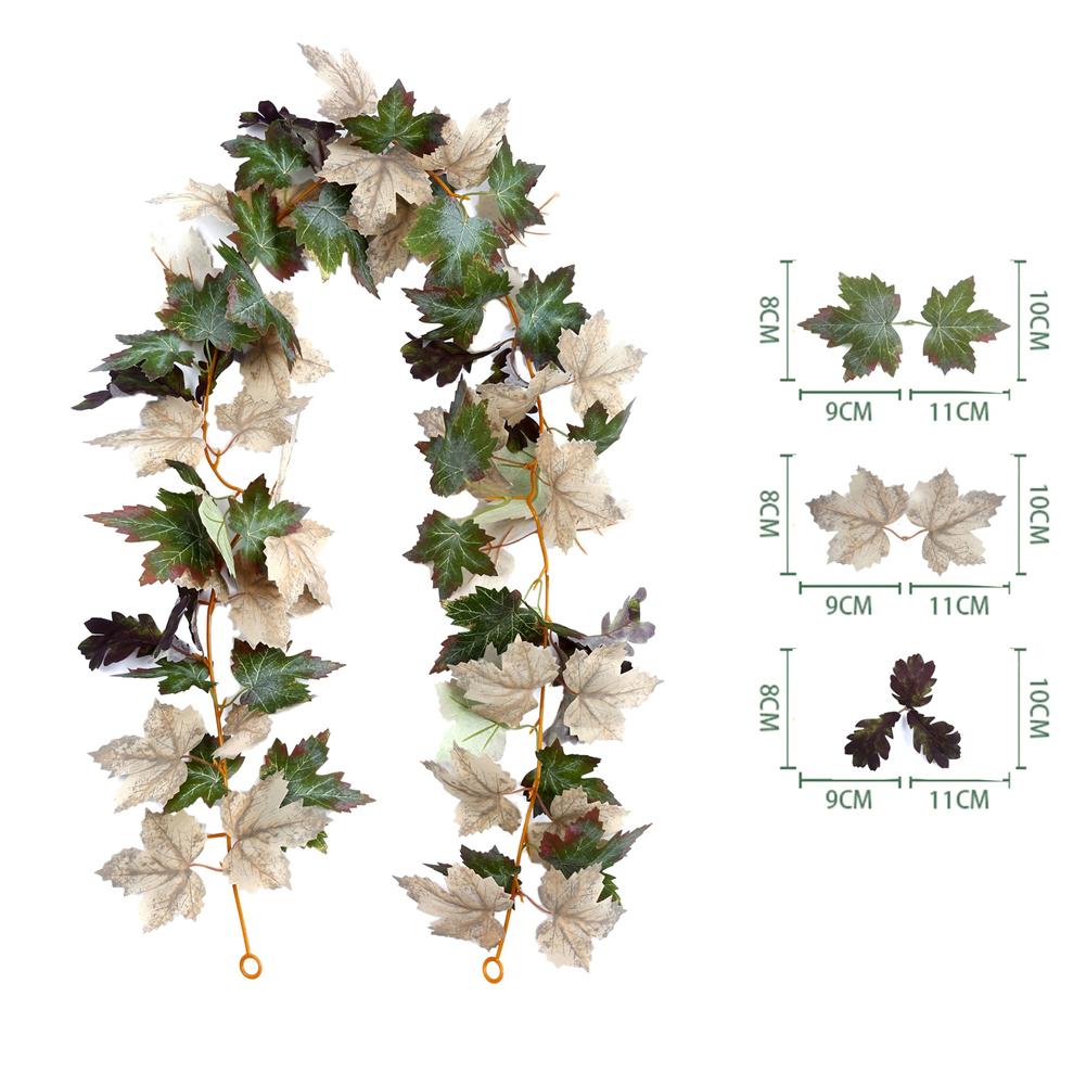 Artificial Fall Maple Leaf Garland Fake Plants Hanging Vines For Home Fireplace Party Garden Halloween Wedding Decor