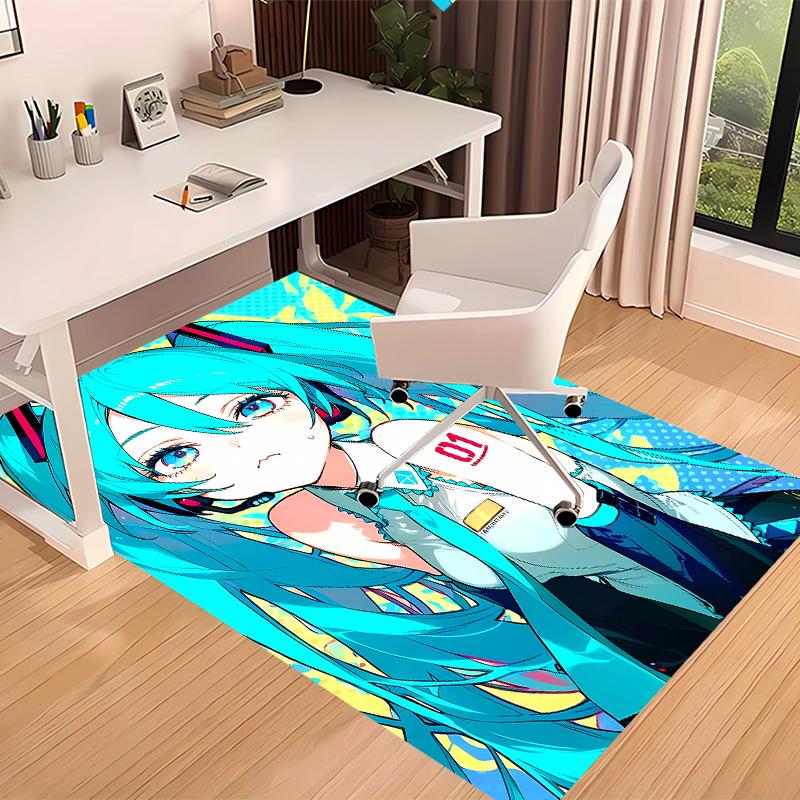 Hatsune Miku Printed Absorbent Washable Carpet, Non-Slip Bathroom Mats, Kitchen Rugs, Yoga Mat,Living Room Entrance, Camping Picnic Rugs
