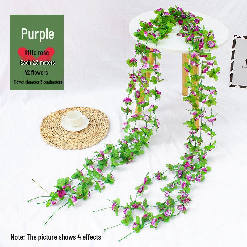 Artificial Rose Vine Garland for Air Conditioning Pipe Decoration