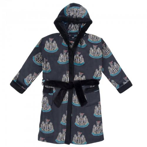 Newcastle United FC Boys Crest Fleece All-Over Print Dressing Gown