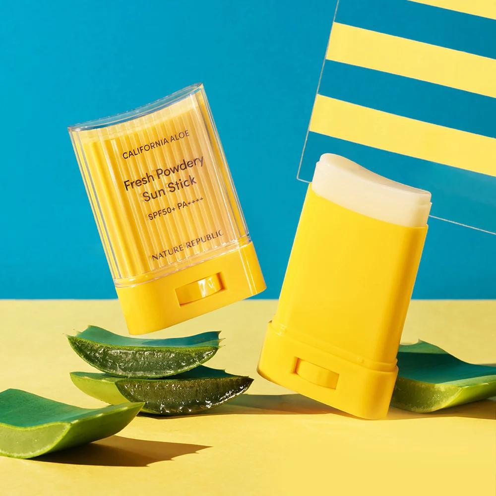 Nature Republic California Aloe Fresh Pudrowy sztyft do opalania SPF 50+ PA++++ 24g
