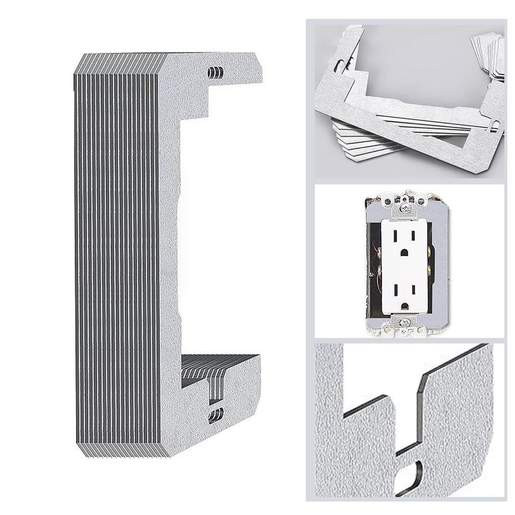 Uprgades Metal Wall Plate Spacers Metal Device Leveler Plates Flush Fit Leveling Plates for Electrical Outlets & Boxes