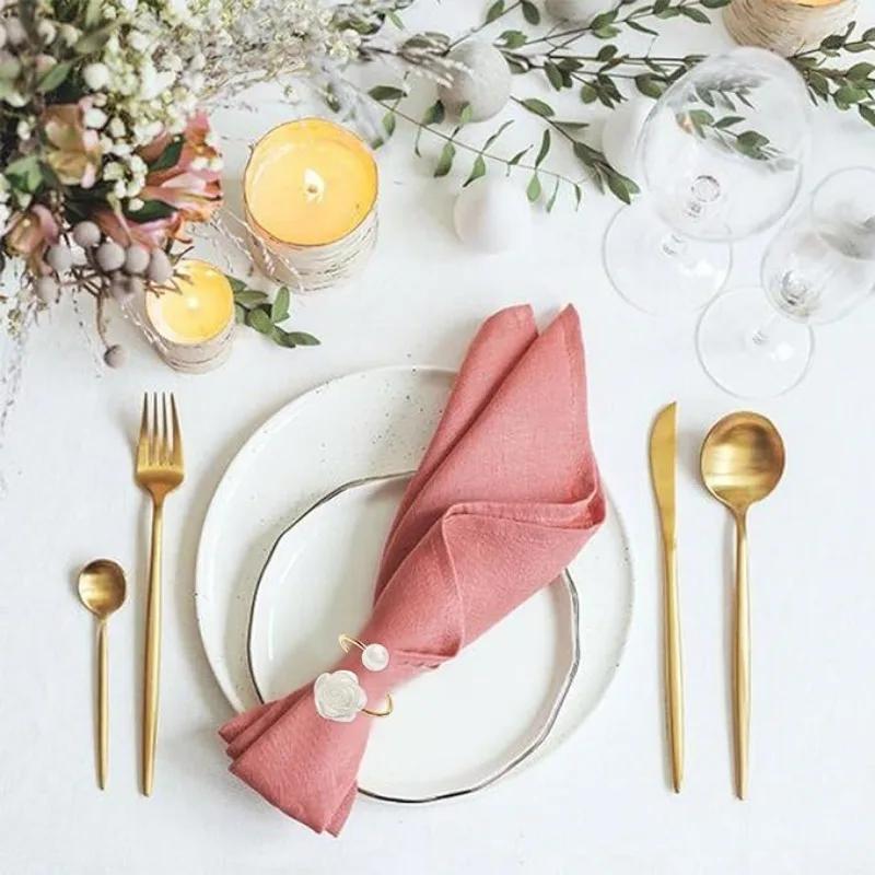 96 Stück Valentinstag Hochzeit Perlen Serviettenhalter Rose Kreativer Runder Perlen Serviettenring Musterraum Hotel Papiertuchring