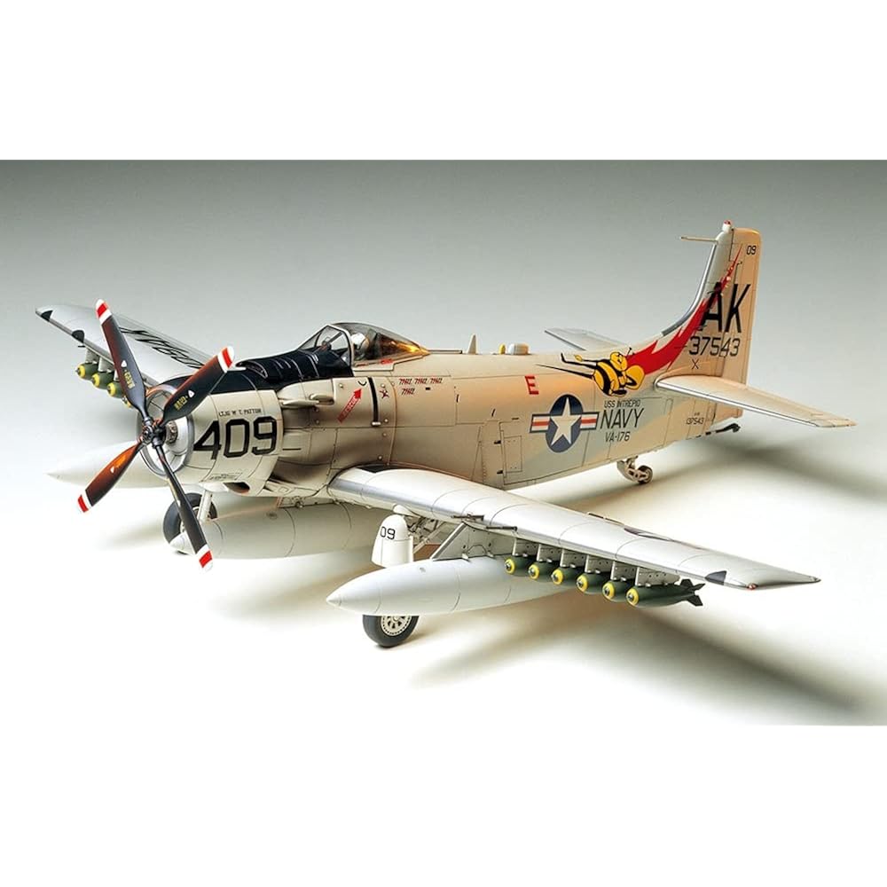 Tamiya 1/48 Masterpiece Aircraft Series No. 58 US Navy Douglas A-1H Skyradar Plastic Model 61058