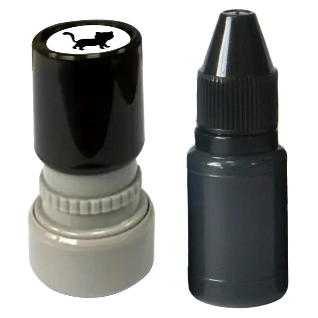 Black Cat Pattern Stamp with Black Ink Cats Decorative Stamps Set Multi-Purpose Portable Photosensitive Stamper Craft Supplies