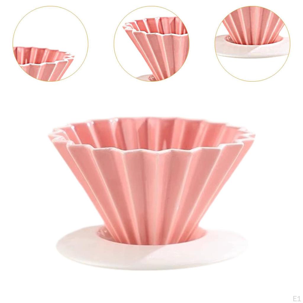 Ceramic Coffee Filter Cup Reusable Single Maker for Office Travel 2pcs Pink