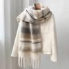 Tassel Winter Cashmere Scarves Mohair Neck Warmer Elegant Long Shawl  Girl
