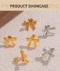 18k Gold Plated Titanium Steel British Style Butterfly Stud Earrings