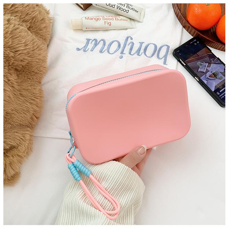 Silicone Cosmetic Bag Large Capacity Portable Waterproof Travel Wash Bag Mouth Red Envelope Storage Silicone Bag