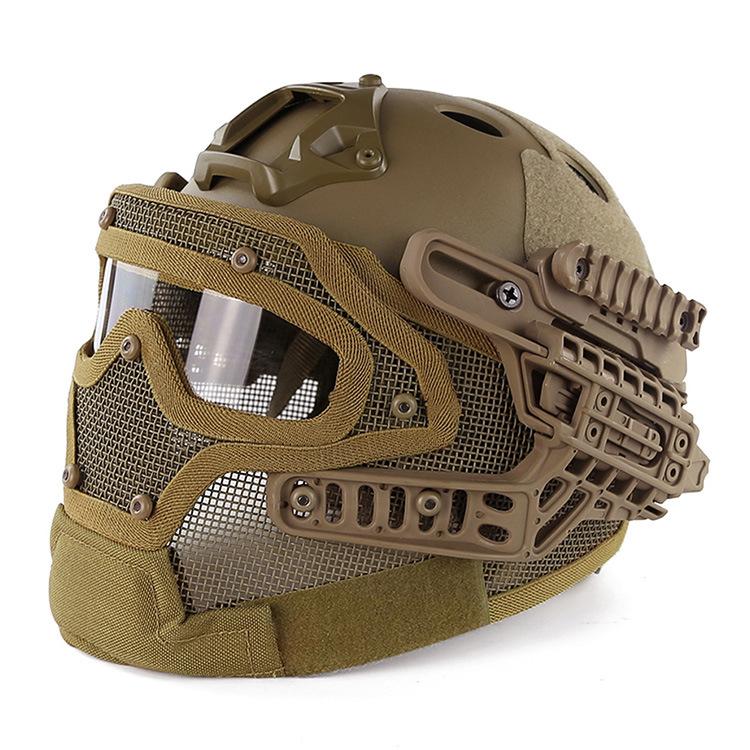 FAST PJ Helmet Mask Integrated Tactical Helmet Head-wrapped Protective Outdoor Cycling Helmet
