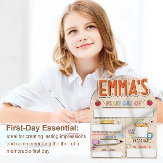 First Day of School Sign Wooden Education Milestone Sign Keepsake Dry Erase Board Back To School Gifts for Kids