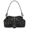 Hazel Treasure Iconic Sphere Pattern Detachable Shoulder Strap Pleated Detail Leather Shoulder Bag 4602000PWL00BXBLACKDARKSILVER