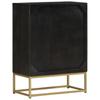 Vidaxl Cabinet With 2 Doors, Black-Gold, 55X30X75 Cm, Mango Wood