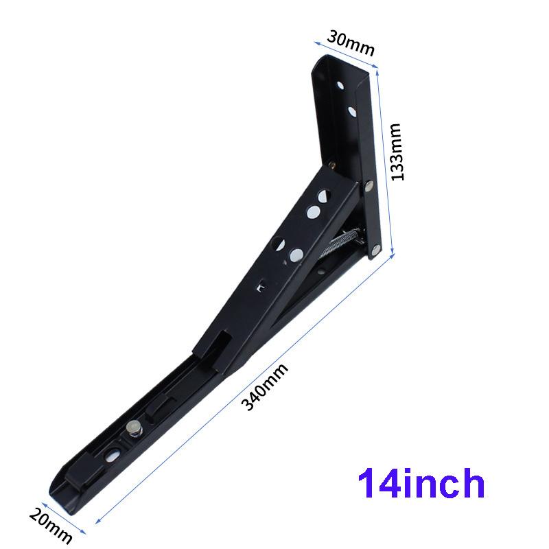 2-pack 8-20 tum Svart Triangel Vikbart Vinkeljärn Justerbart Väggmonterat Hållbart Bärande Hyllkonsol DIY Hem Bord Bänk