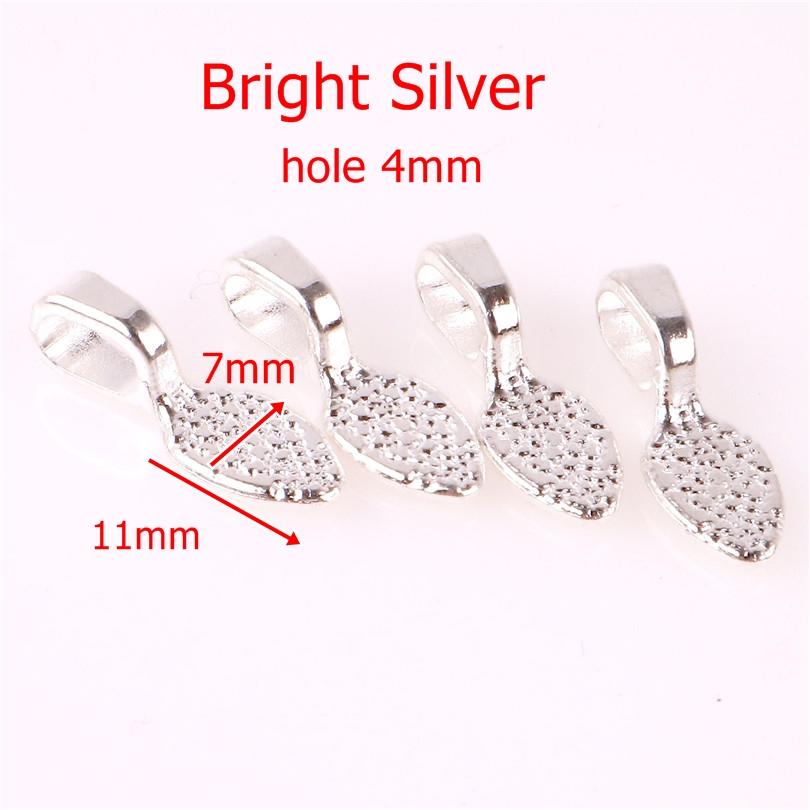 50PCS Tibetan Style Alloy Glue on Flat Pad Bails Water drops Rectangle Shape Pendants Charms Connector Hanger for Jewelry Making
