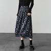 High waisted polka dot printed pleated skirt 2026 spring fashion loose and versatile mid length skirt