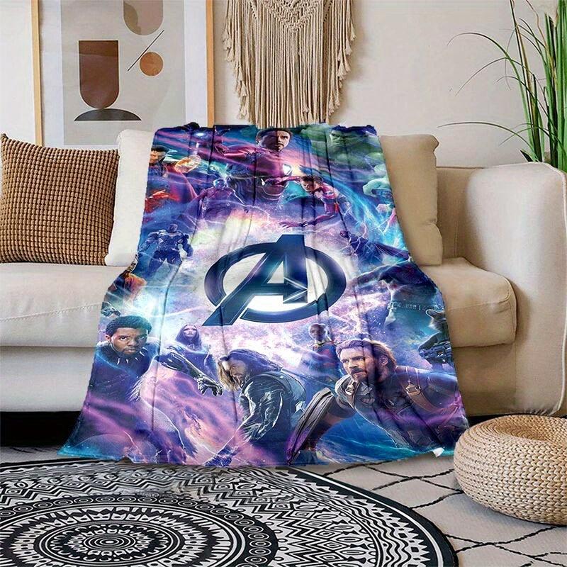 

1 шт. Плед с принтом Мстителей - Мягкий, всесезонный плед для гостиной, спальни, персонализированный подарок с очаровательным мультяшным дизайном 80cmx120cm(31inx47in)