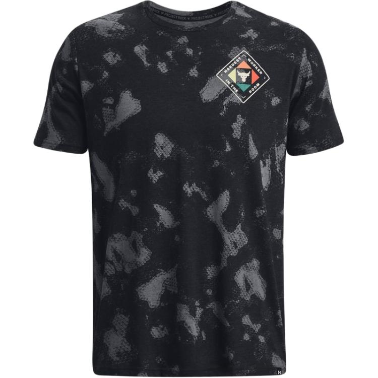 Under Armour Camiseta Masculina de Manga Curta com Estampa Total SS23 Preto 1377928-001