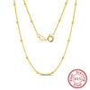 Effie Queen 925 Sterling Silver 2mm 3mm Beaded Link Chain Necklaces Ball Beads Chain Choker Necklaces DIY Jewelry Collar SC43