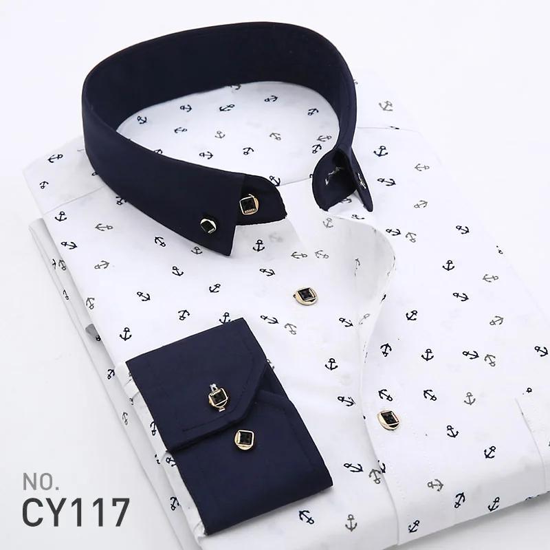 New 2026 Men's Plaid Shirts Long Sleeve Spring Autumn Thin Male Casual Shirt Man Printed Dress Shirt Stripe Business Shirts Male