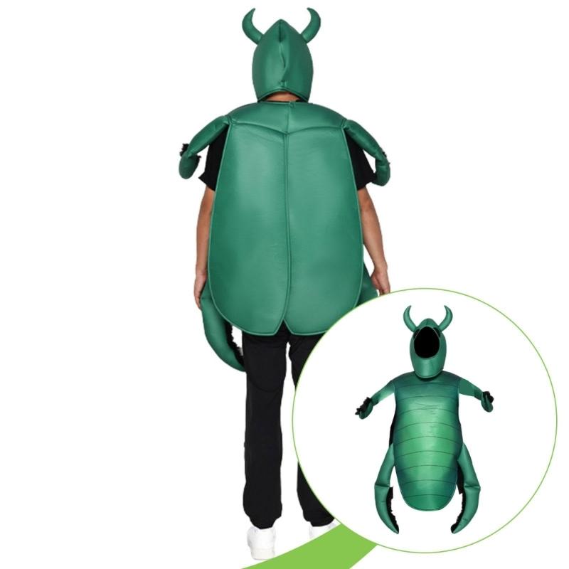 Grønn Bille Kostyme Bille Jumpsuits Cap Insekt Halloween Kostymer for Cosplay Utkledning Fest