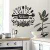 Creative Kitchen Utensils & Floral Wall Sticker Self-Adhesive Removable Bedroom Living Room Hallway Dorm Home Decor Art