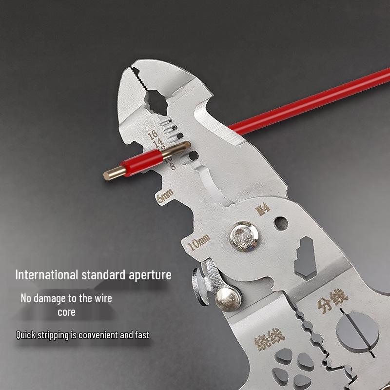 Yingjie Electrician's Multifunctional Wire Stripping and Crimping Pliers, Foldable and Handheld