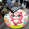 1pc Soft, Absorbent & Non Slip Pink Bear Round Rug Soft Circle Rug for Living Room & Bedroom Decor, Chair Mats, and Unforgettable Home Gifts
