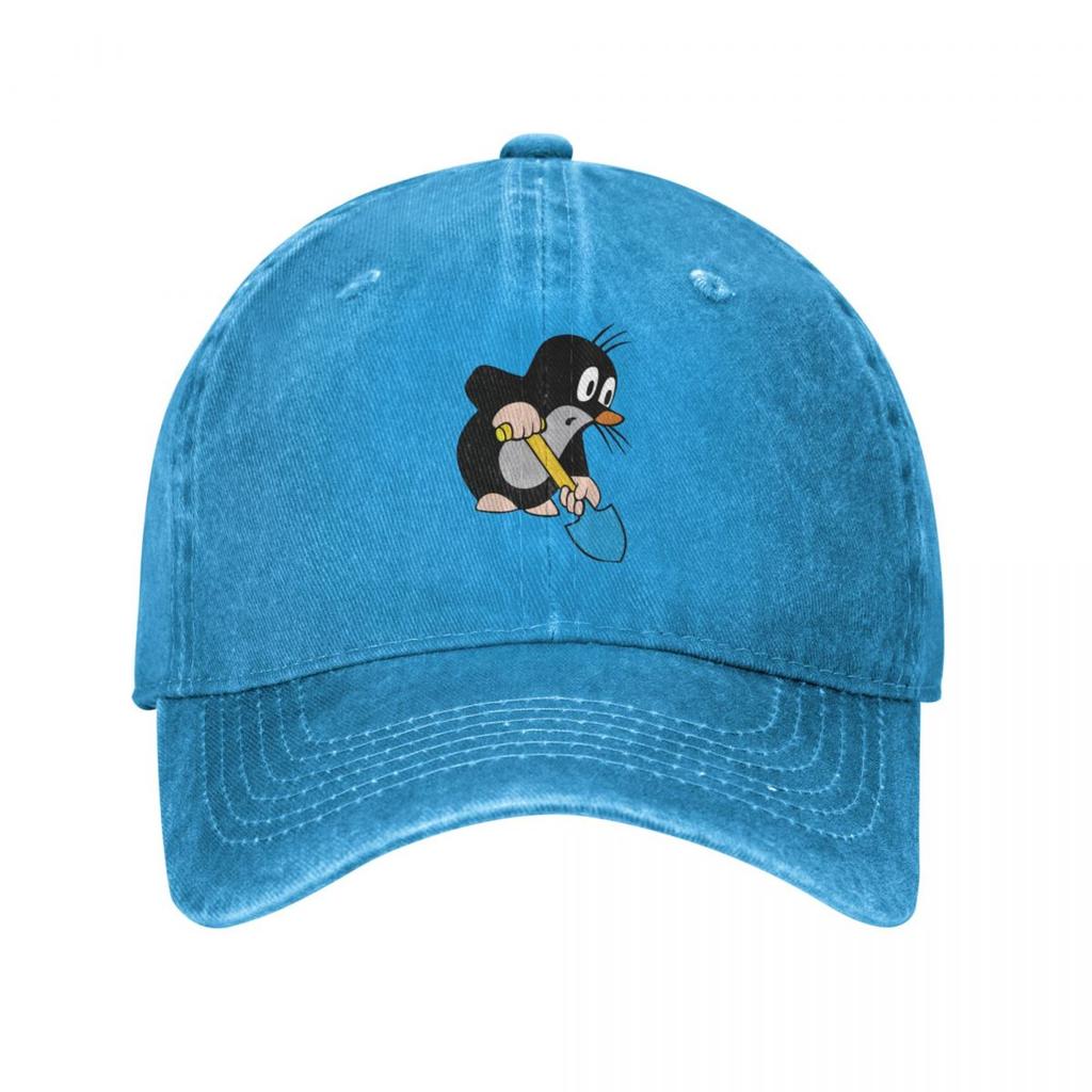 Mole Digging Baseball Caps Vintage Distressed Denim Krtek Little Maulwurf Cute Cartoon Snapback Hat Unisex Women Outdoor Caps Hat