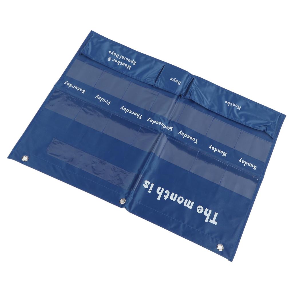 Weekly Calendar with Weather Pocket Chart 15 Clear Pockets 3 Storage Bags 12 Bright Cards Classroom