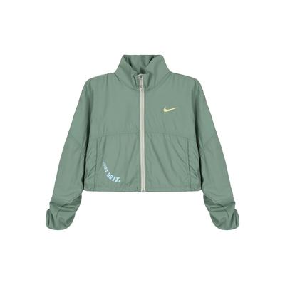 Sportswear High Neck Woven Logo Jacket Women Jackets Grass-Green DX6151-311